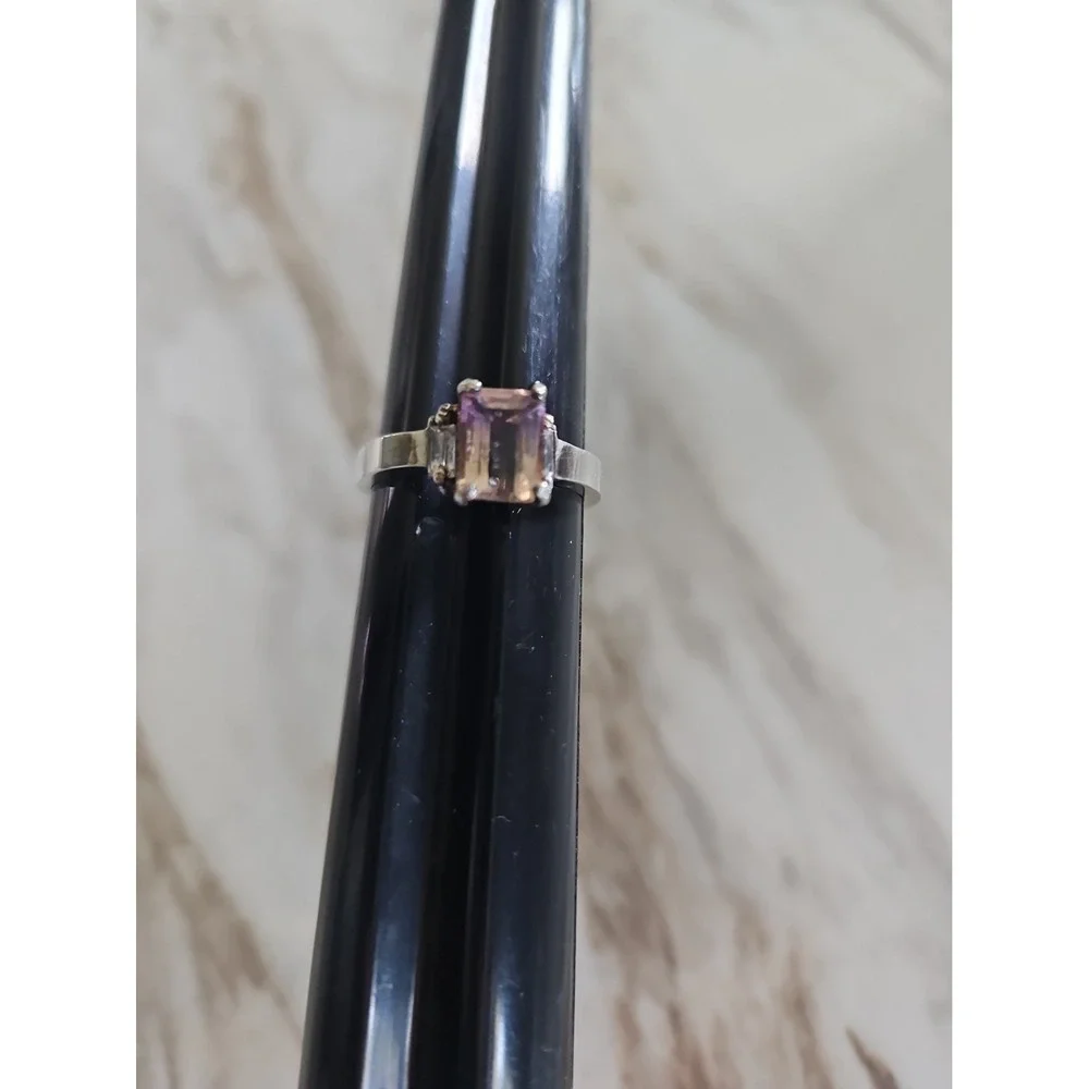 Vintage AVON 925 Sterling Silver Ametrine Band Ring SIZE 9